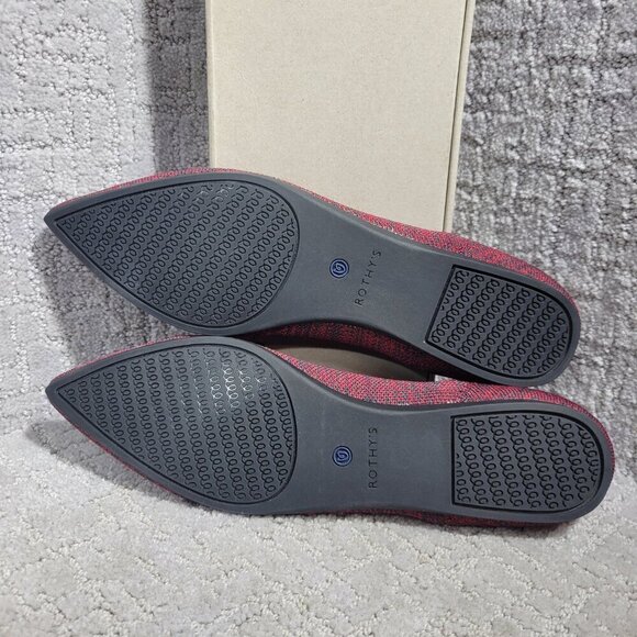 Rothys The Point Crimson Heather Retired Pointy Toe Slip on Shoes Multiple Sizes - Picture 8 of 15